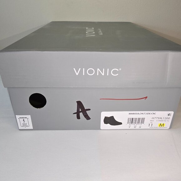 Vionic Marissa bootie, Women's US Size 11, Chocolate Suede/Croc Water resistant - Picture 7 of 7